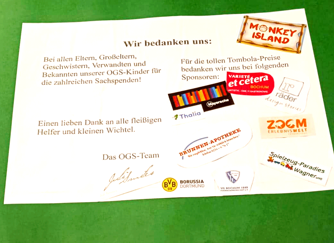 Aus dem Unterricht in der Feldsieper Schule Bochum